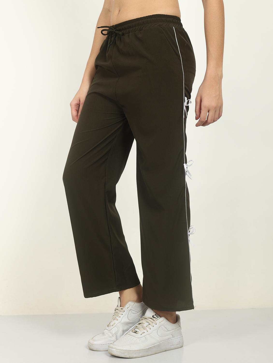 women solid mid rise straight trouser - 21986302 - Standard Image - 2