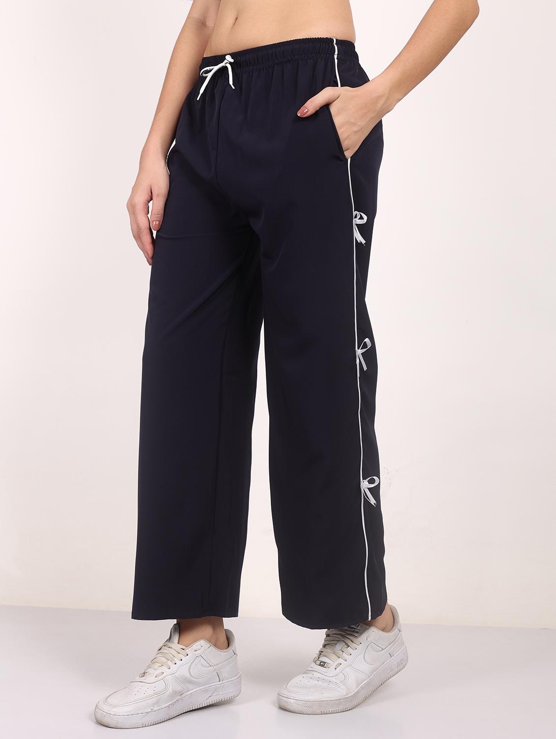 women solid mid rise straight trouser - 21986303 - Standard Image - 2