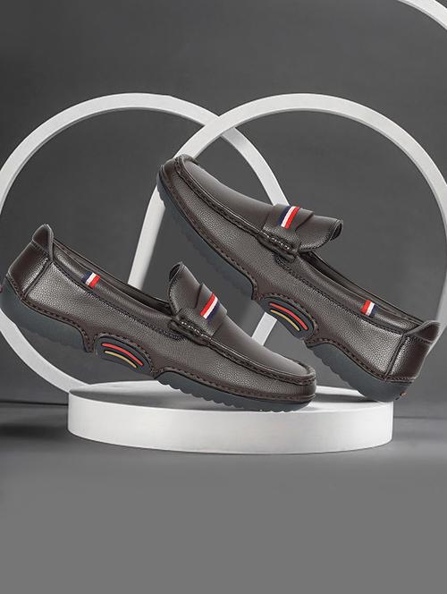men brown slip on loafer - 21986309 - Standard Image - 0