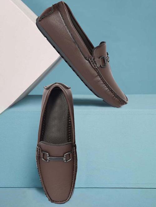 men brown slip on loafer - 21986316 - Standard Image - 0