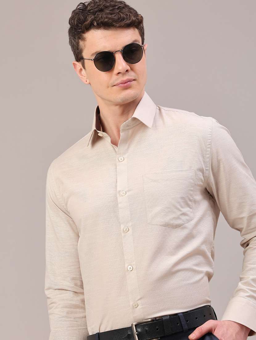 beige cotton formal shirt - 21986328 -  Standard Image - 2
