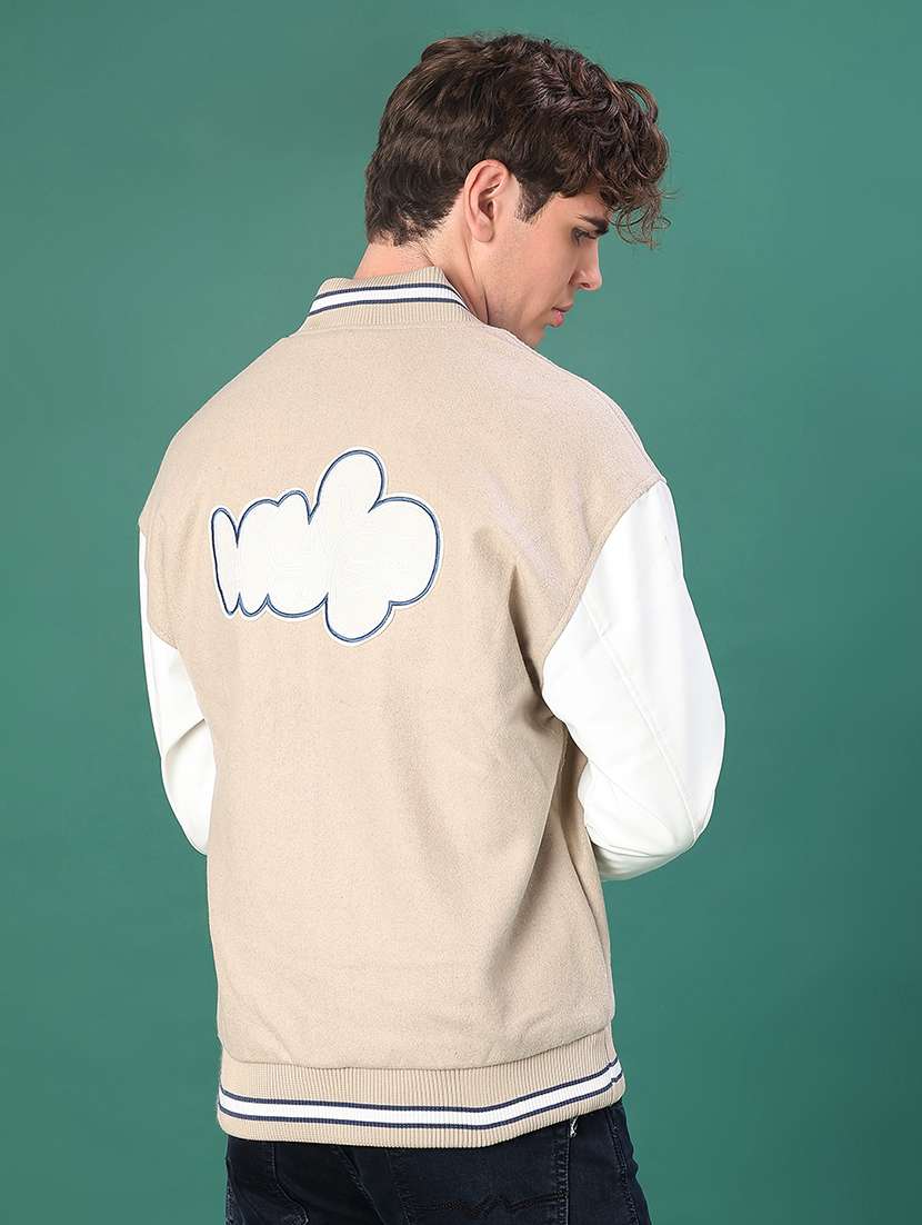 men color block long sleeve regualr varsity jacket - 21986350 -  Standard Image - 2