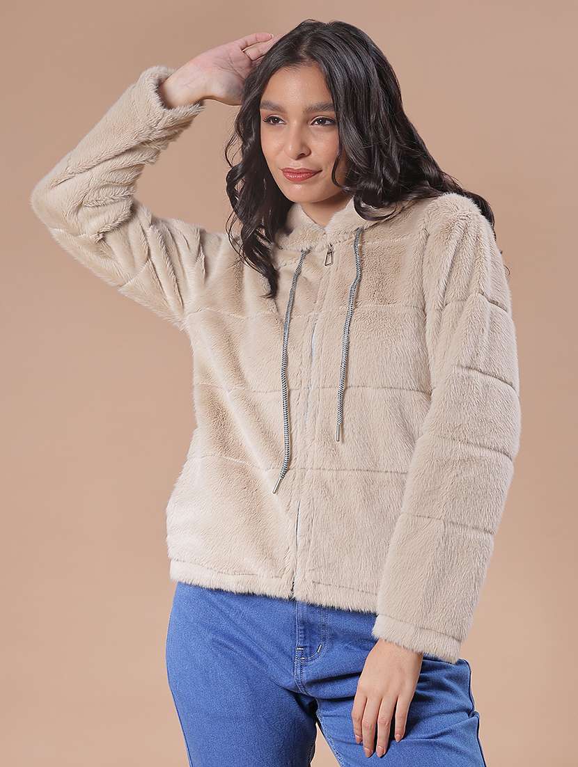 women solid long sleeve hooded sweatshirt