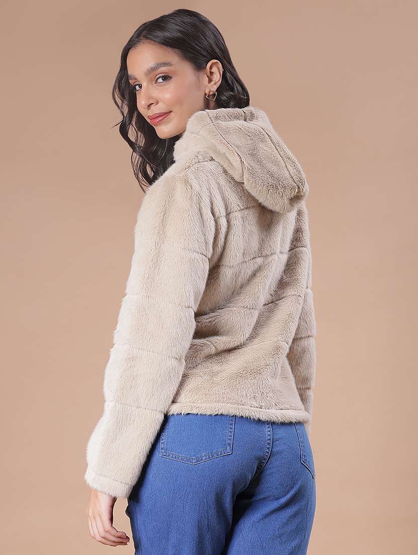 women solid long sleeve hooded sweatshirt - 21986403 -  Standard Image - 2