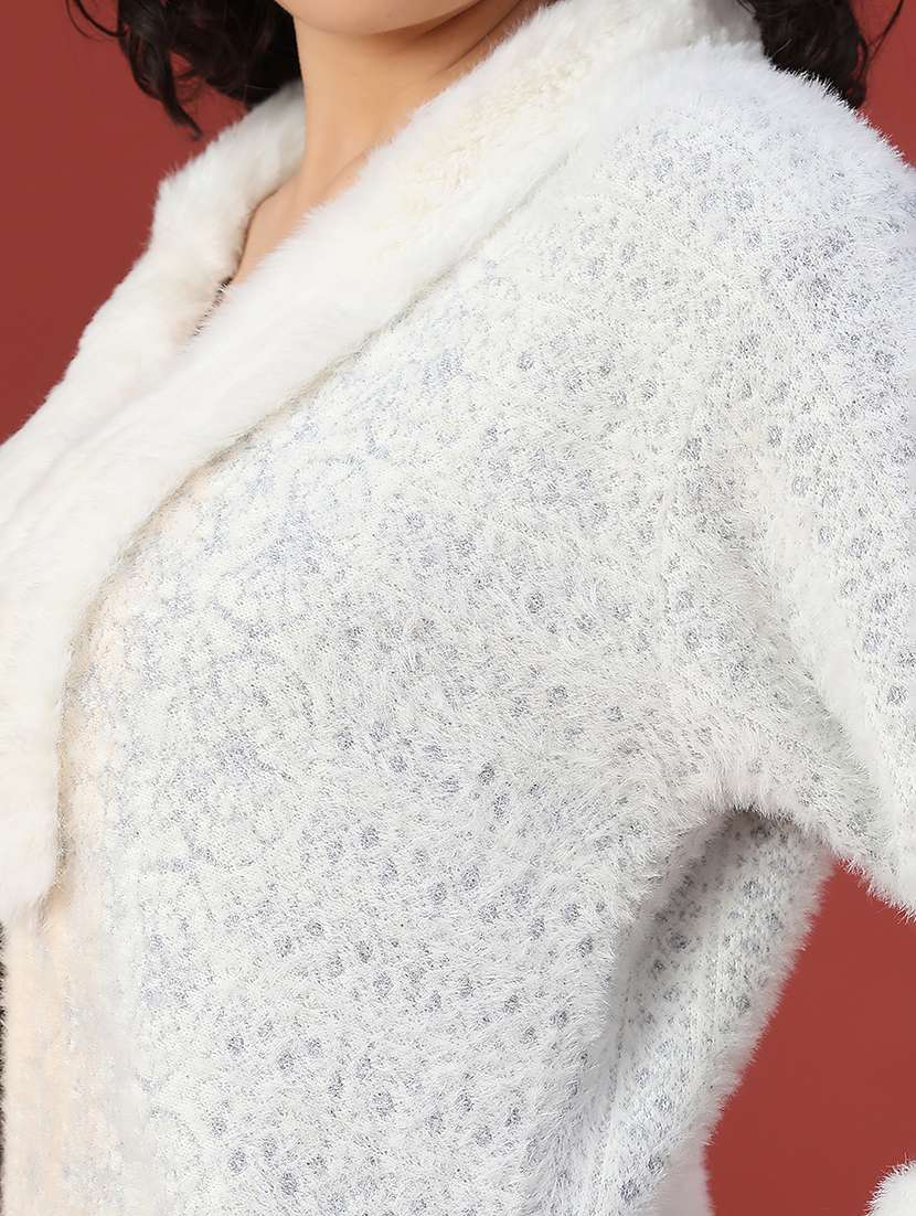 women self design long sleeve cardigan - 21986414 -  Standard Image - 2