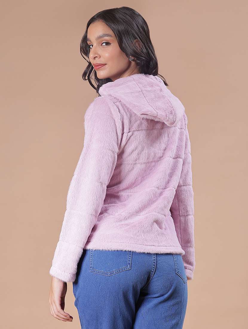 women solid long sleeve hooded sweatshirt - 21986422 -  Standard Image - 2