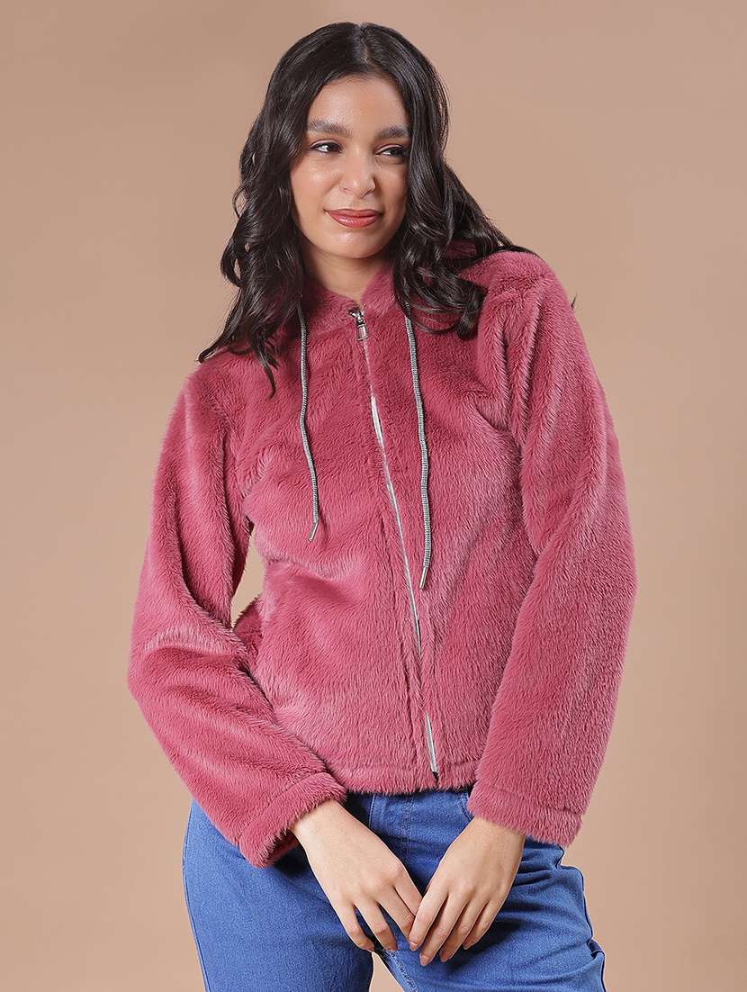 women solid long sleeve hooded sweatshirt