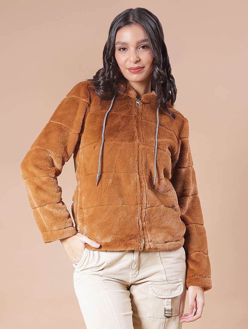 women solid long sleeve hooded sweatshirt