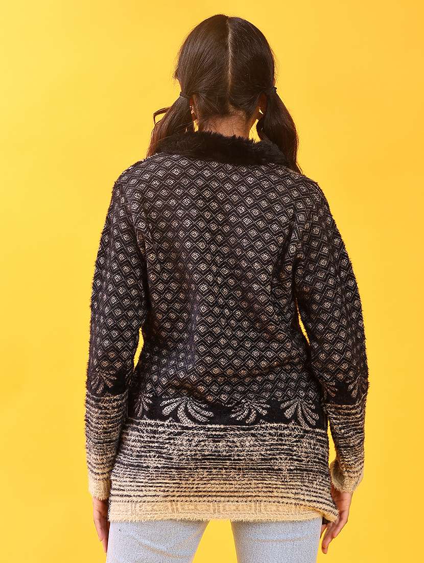 women self design long sleeve cardigan - 21986443 -  Standard Image - 2