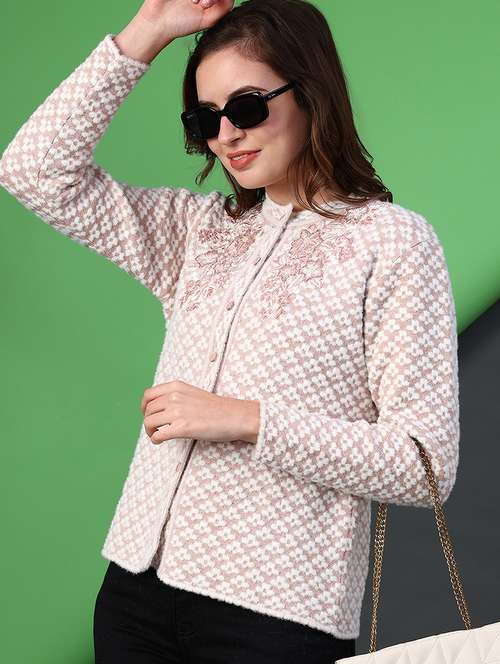 women self designed long sleeve cardigan - 21986445 -  Standard Image - 0