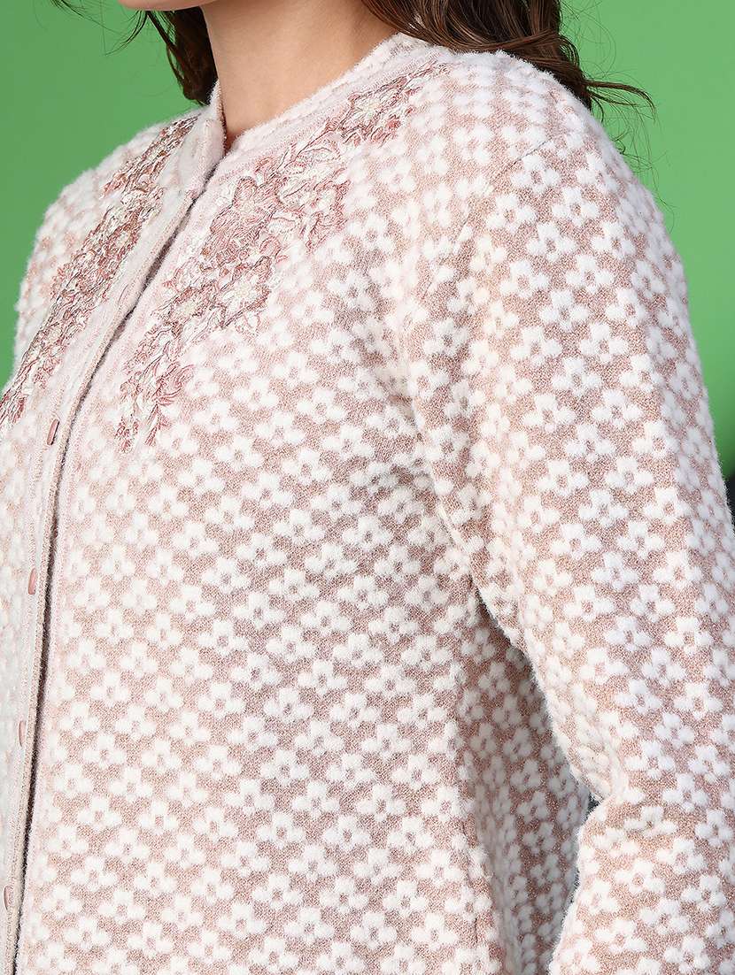 women self designed long sleeve cardigan - 21986445 -  Standard Image - 2