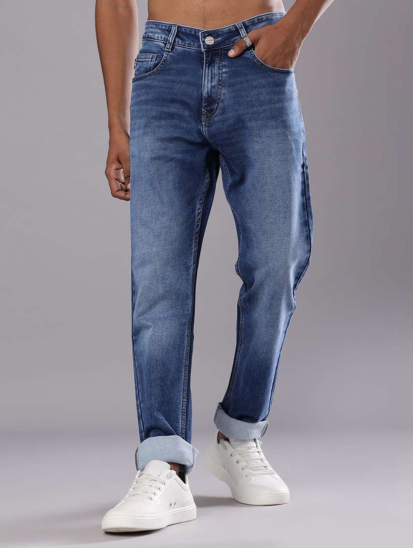 men solid mid rise straight fit jean - 21986509 -  Standard Image - 2