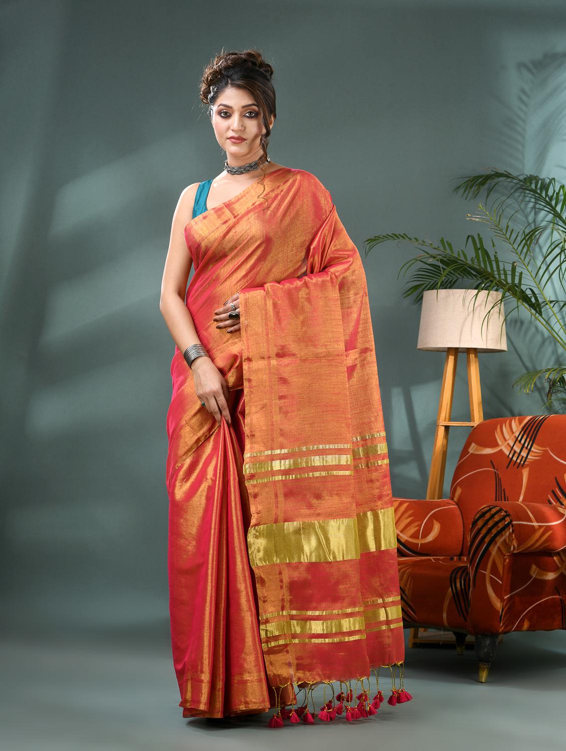 women solid plain saree with blouse - 21986600 - Standard Image - 2