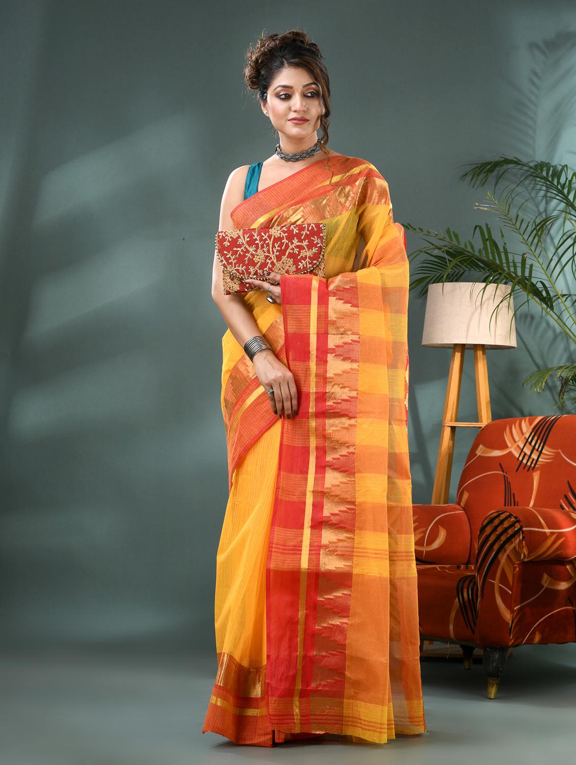 women self design tant saree - 21986606 - Standard Image - 2