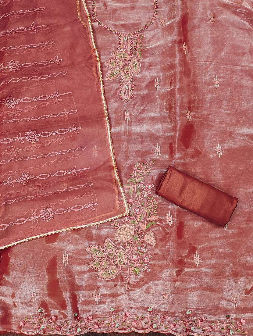 women solid with work embroidered unstitched suit set - 21986635 -  Standard Image - 2