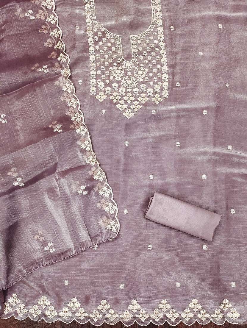 women solid with work embroidered unstitched suit set - 21986639 -  Standard Image - 2