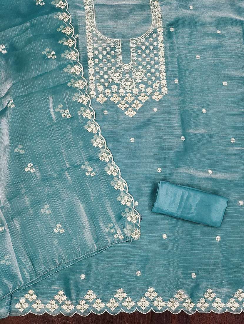 women solid with work embroidered unstitched suit set - 21986641 -  Standard Image - 2