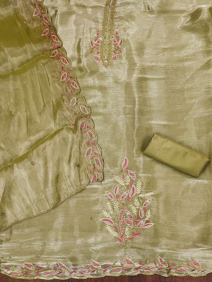 women solid with work embroidered unstitched suit set - 21986643 -  Standard Image - 2