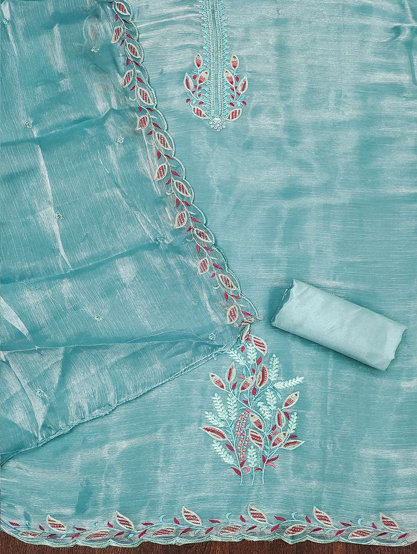 women solid with work embroidered unstitched suit set - 21986644 -  Standard Image - 2