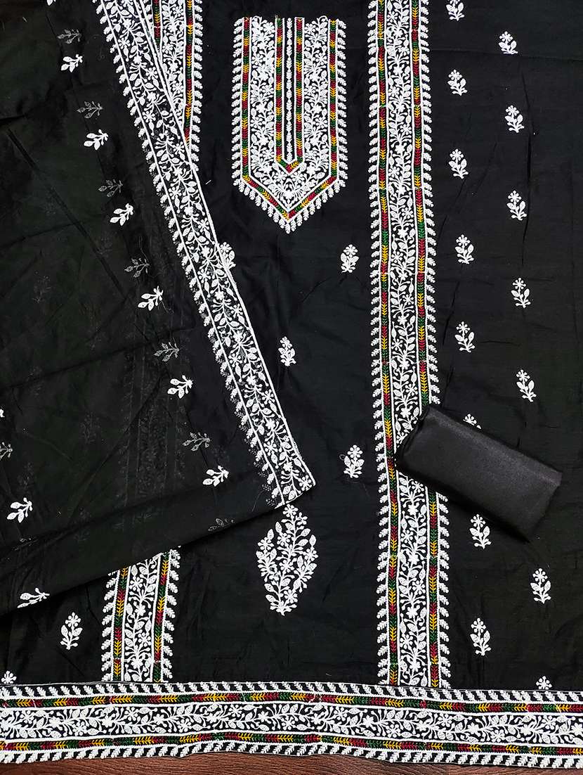 women solid with work embroidered unstitched suit set - 21986654 -  Standard Image - 2