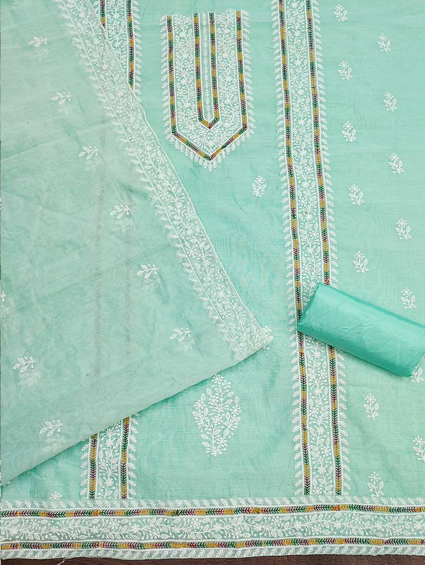 women solid with work embroidered unstitched suit set - 21986656 -  Standard Image - 2