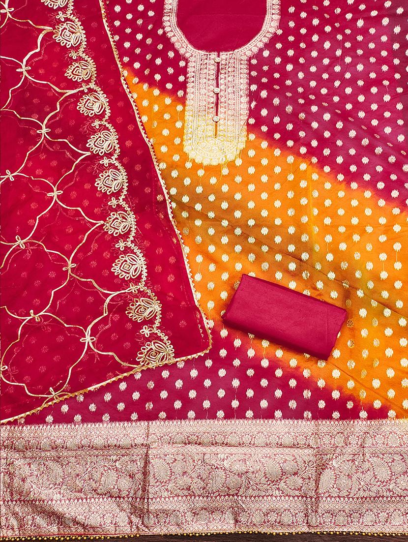 women self design zari work unstitched suit set - 21986666 - Standard Image - 2