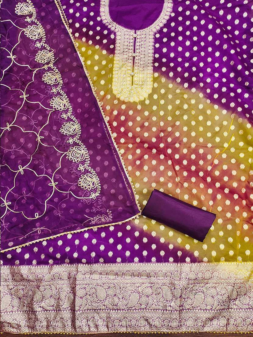 women self design zari work unstitched suit set - 21986669 -  Standard Image - 2