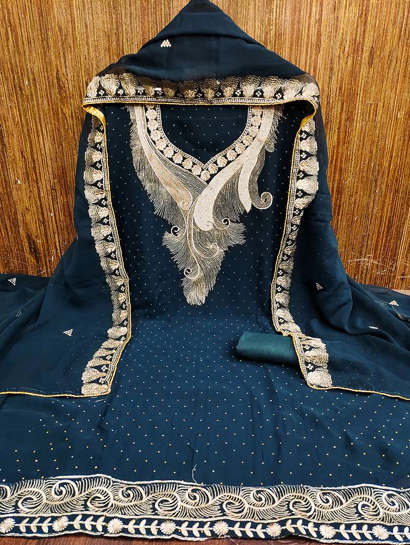 women solid with work unstitched suit set - 21986675 -  Standard Image - 2