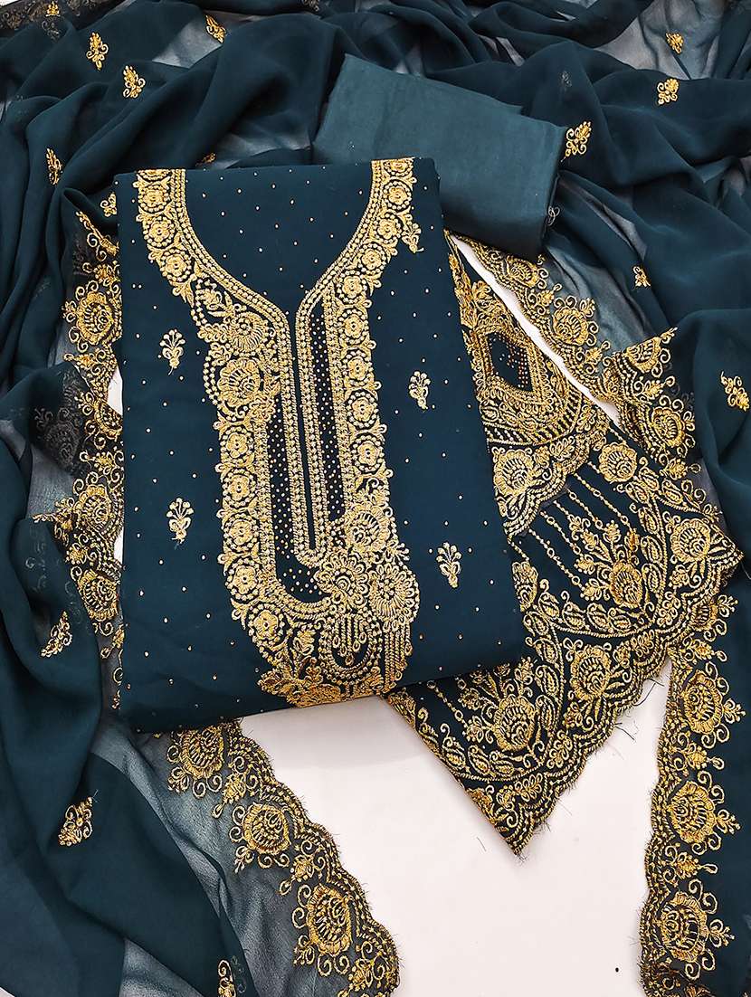 women solid with work embroidered unstitched suit set - 21986683 -  Standard Image - 2