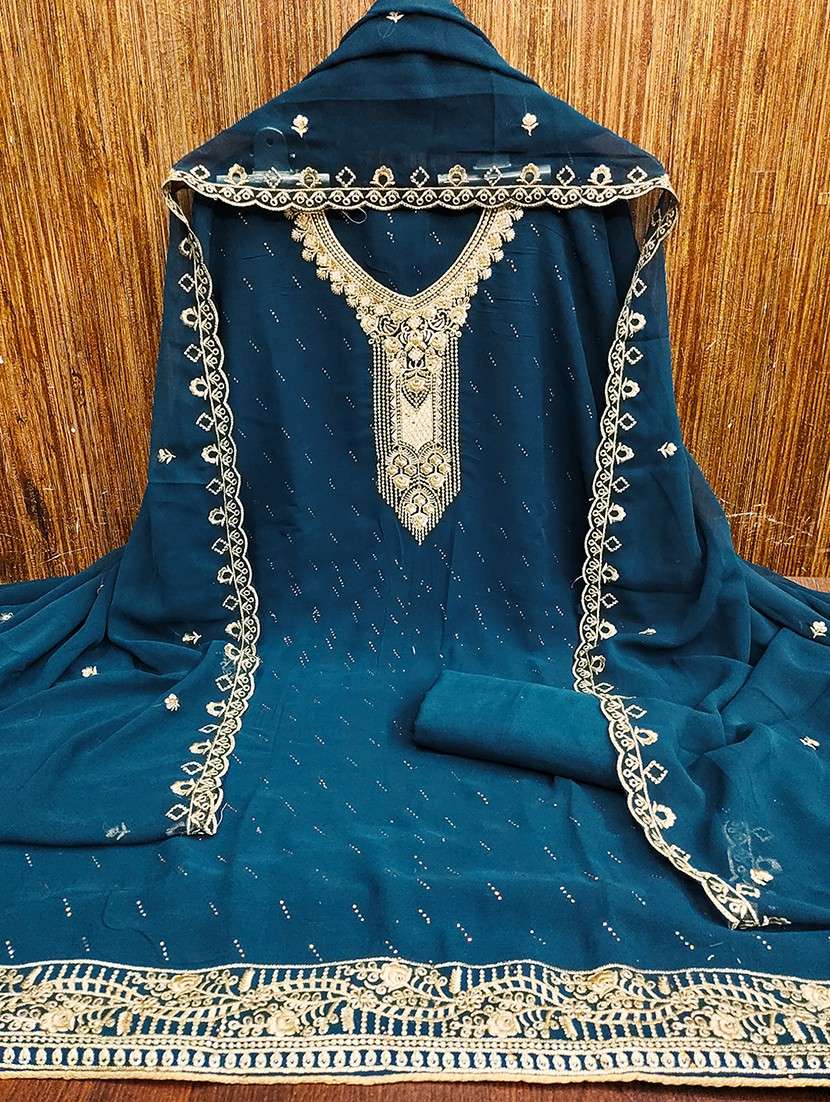 women solid with work embroidered unstitched suit set - 21986696 -  Standard Image - 2