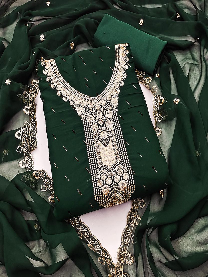 women solid with work embroidered unstitched suit set - 21986697 - Standard Image - 2