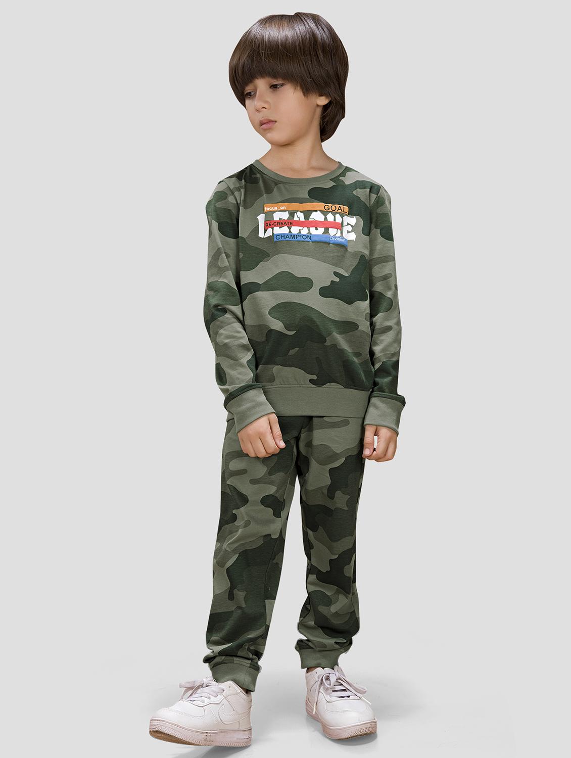 boys camouflage long sleeve t-shirt & jogger co ords set - 21986700 - Standard Image - 2