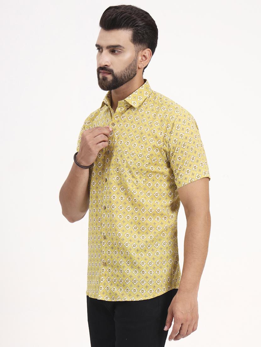 men printed short sleeve regular fit casual shirt - 21986734 - Standard Image - 2