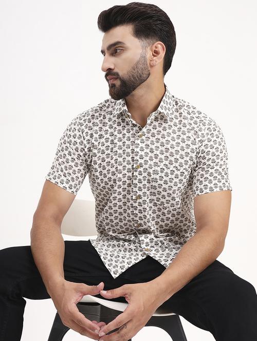 men printed short sleeve regular fit casual shirt - 21986738 -  Standard Image - 0