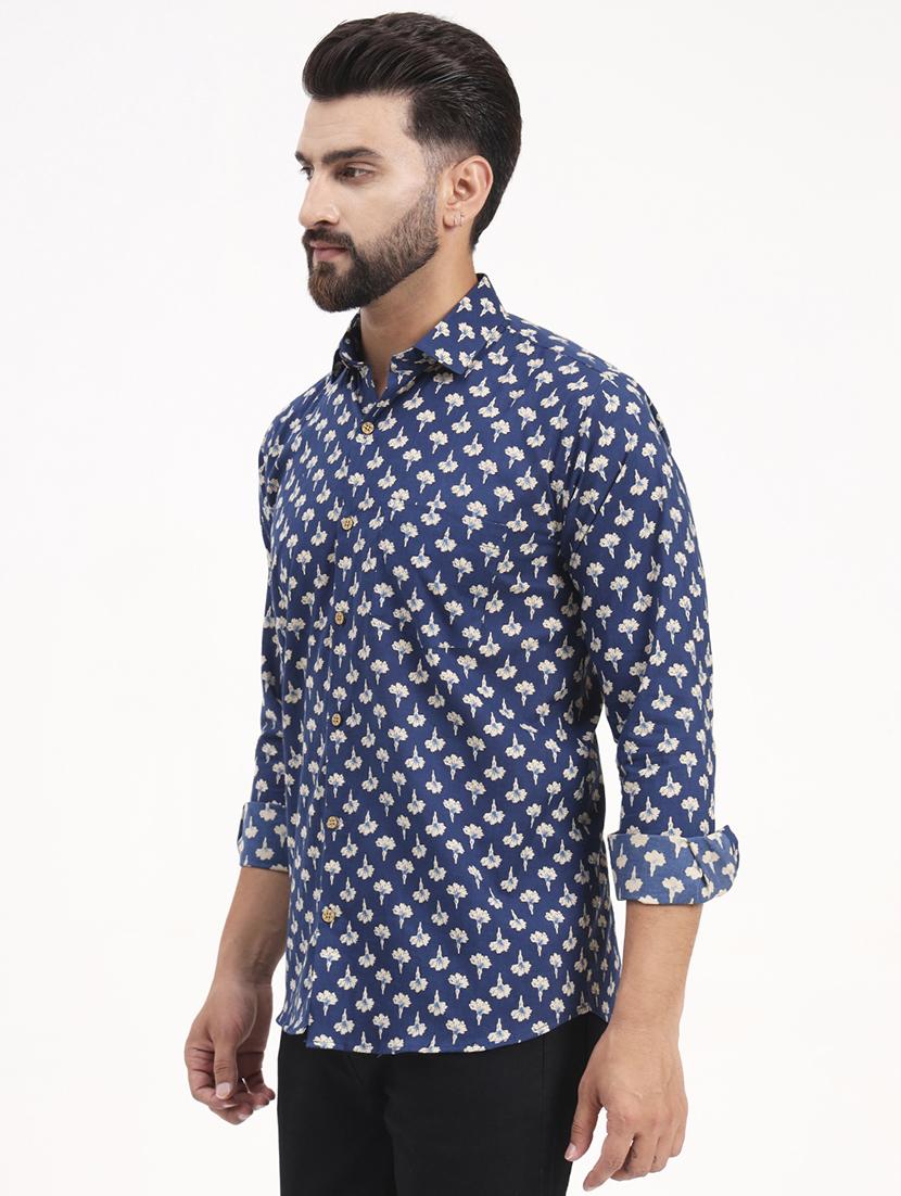 men printed long sleeve regular fit casual shirt - 21986746 - Standard Image - 2