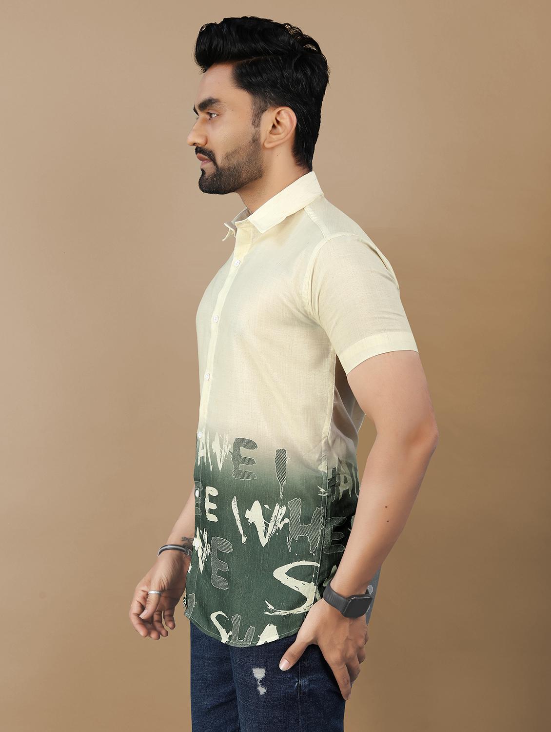 men printed short sleeve collared regular fit shirt - 21986755 - Standard Image - 2
