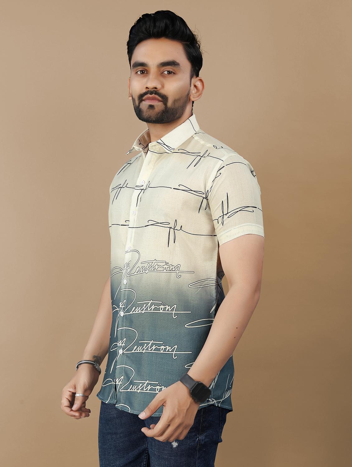men printed collared regular fit shirt - 21986761 - Standard Image - 2