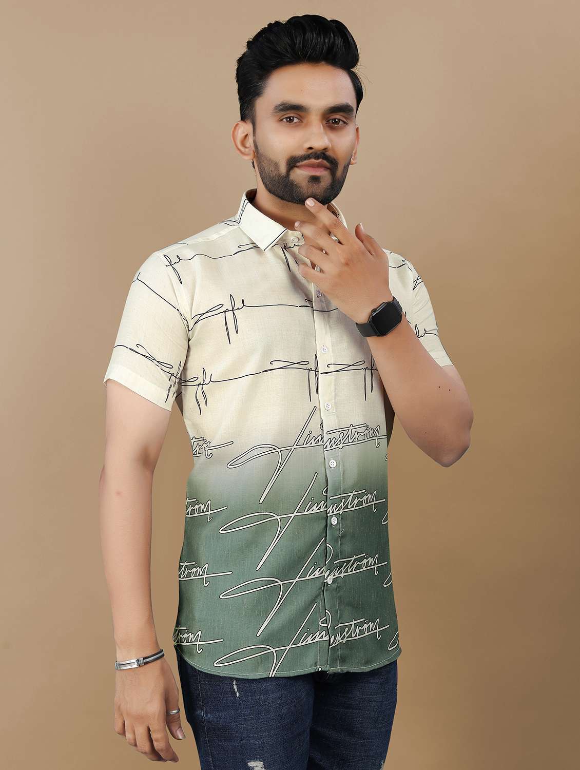 men printed collared regular fit shirt - 21986762 -  Standard Image - 2