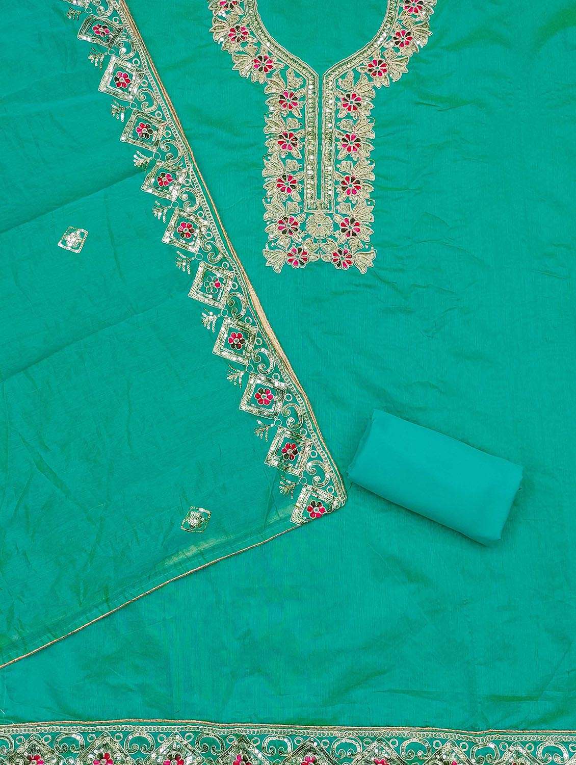 women solid with work embroidered unstitched suit set - 21986780 -  Standard Image - 2