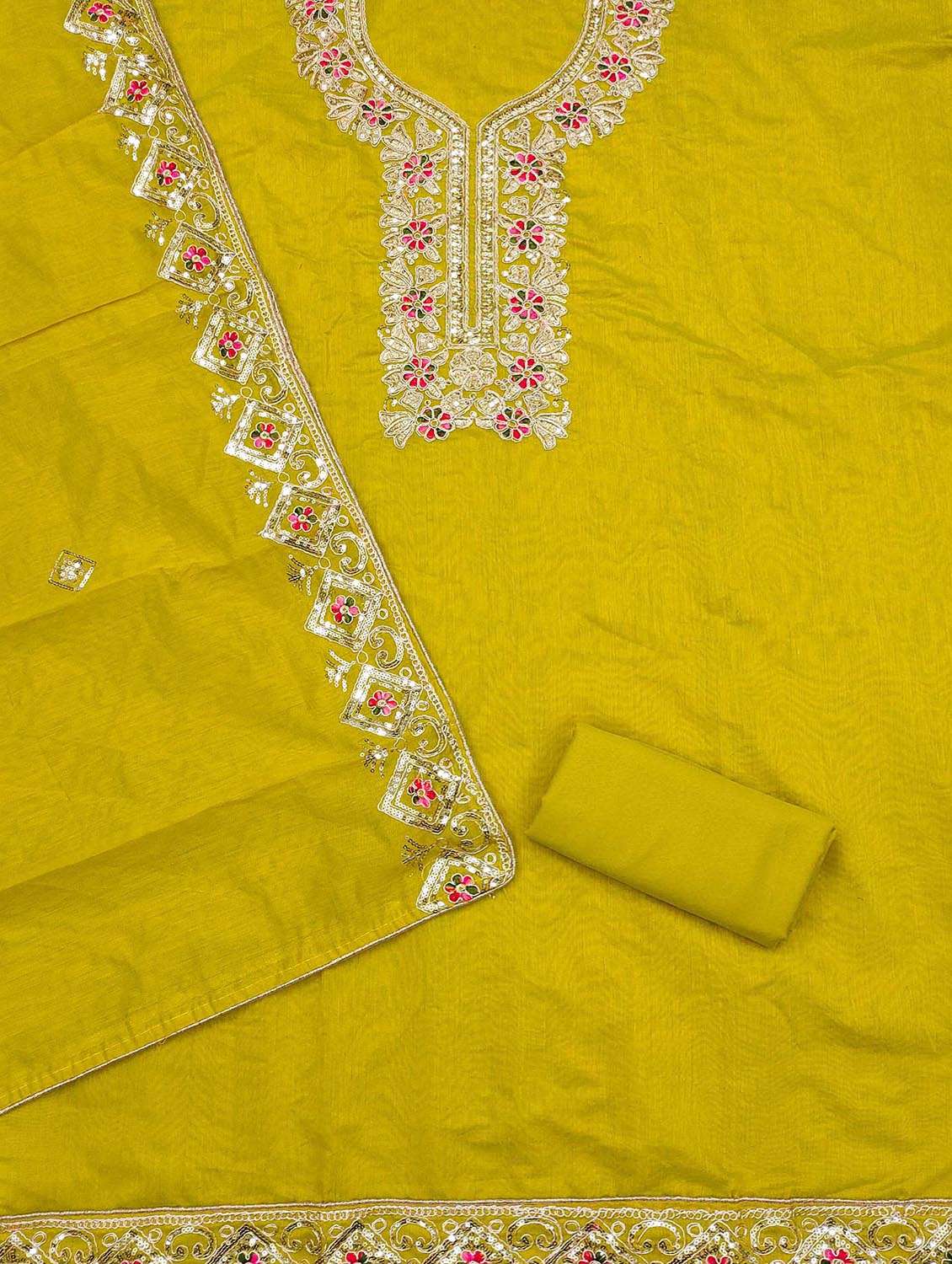 women solid with work embroidered unstitched suit set - 21986781 -  Standard Image - 2