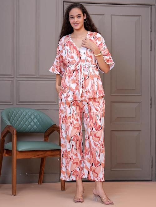 women printed top and trouser co-ord set - 21986796 - Standard Image - 0