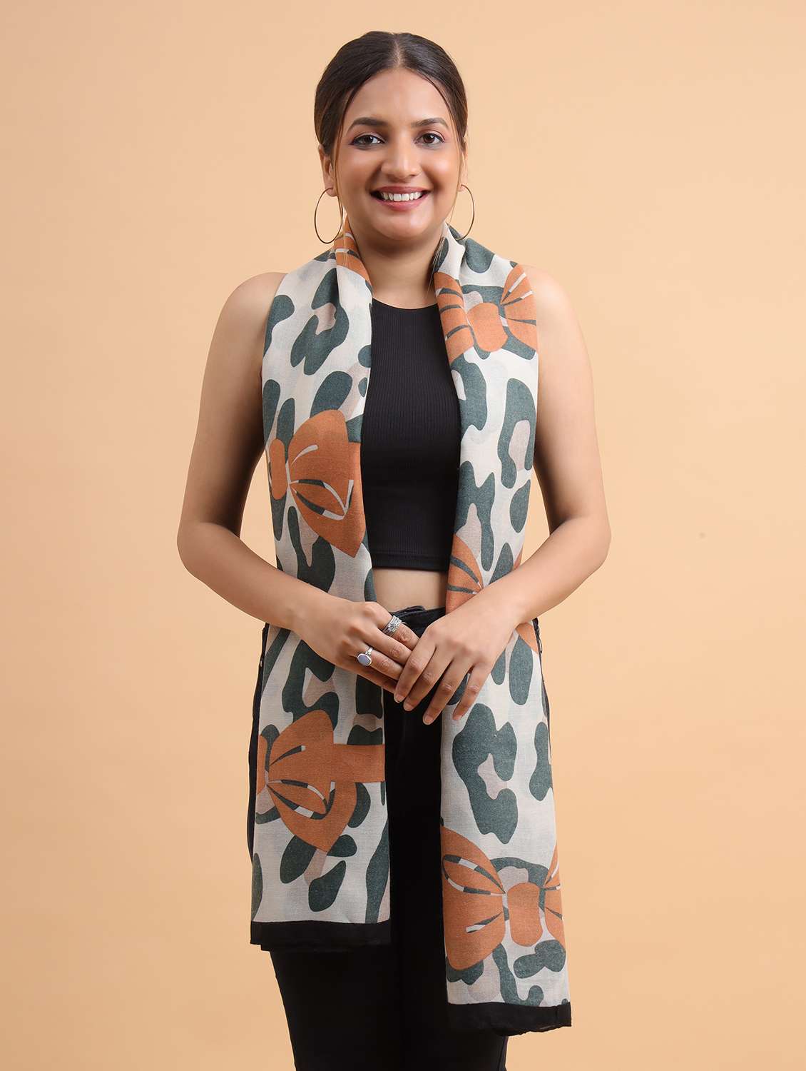 women animal print casual scarf