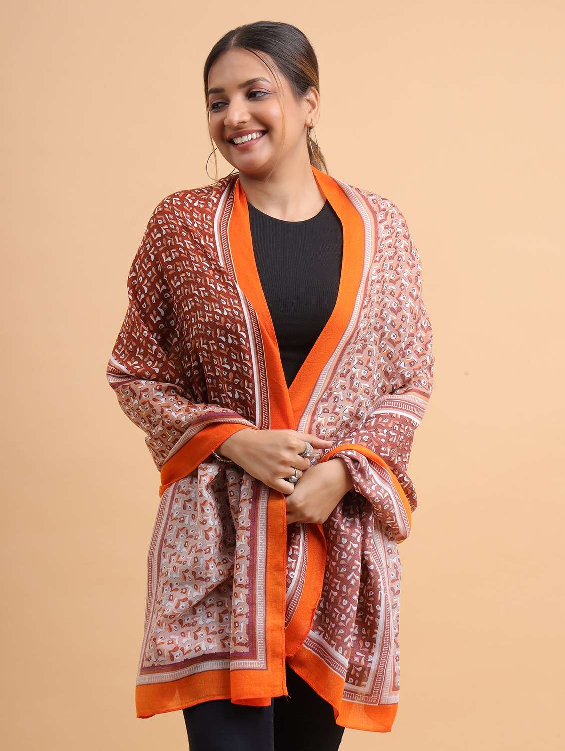 women printed viscose scarf  