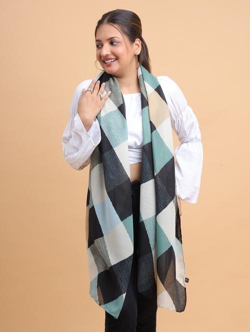 women checkered viscose scarf - 21986811 - Standard Image - 0