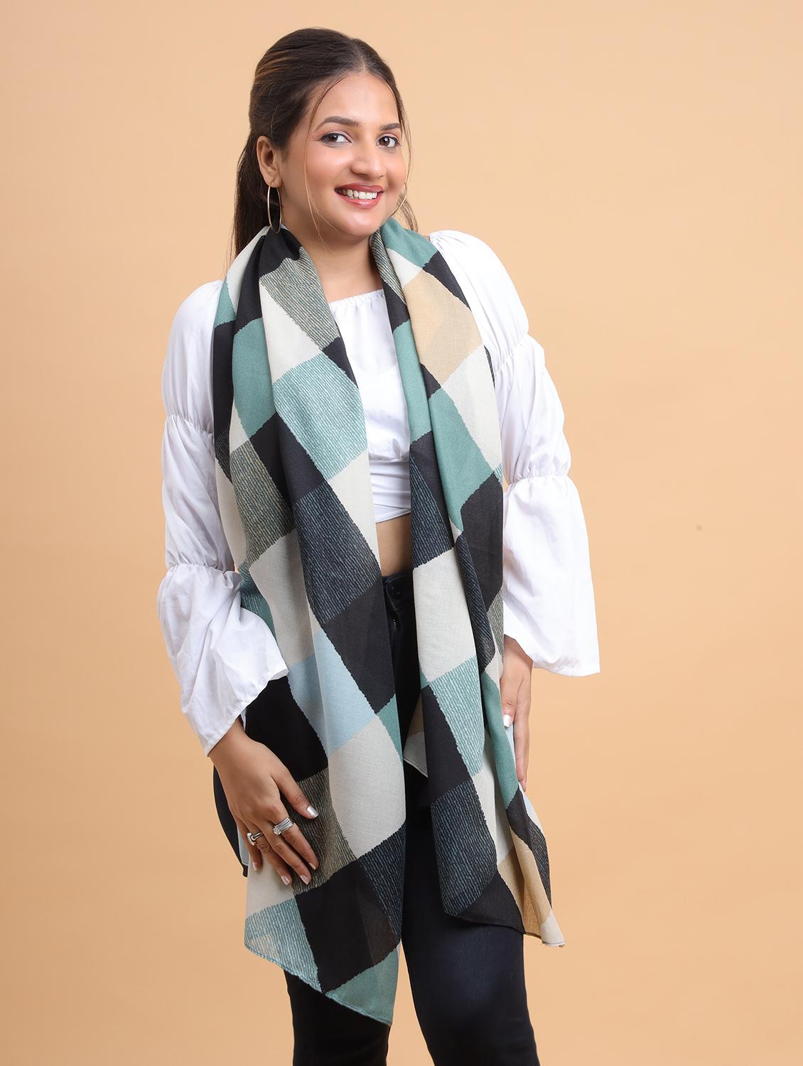 women checkered viscose scarf - 21986811 - Standard Image - 2