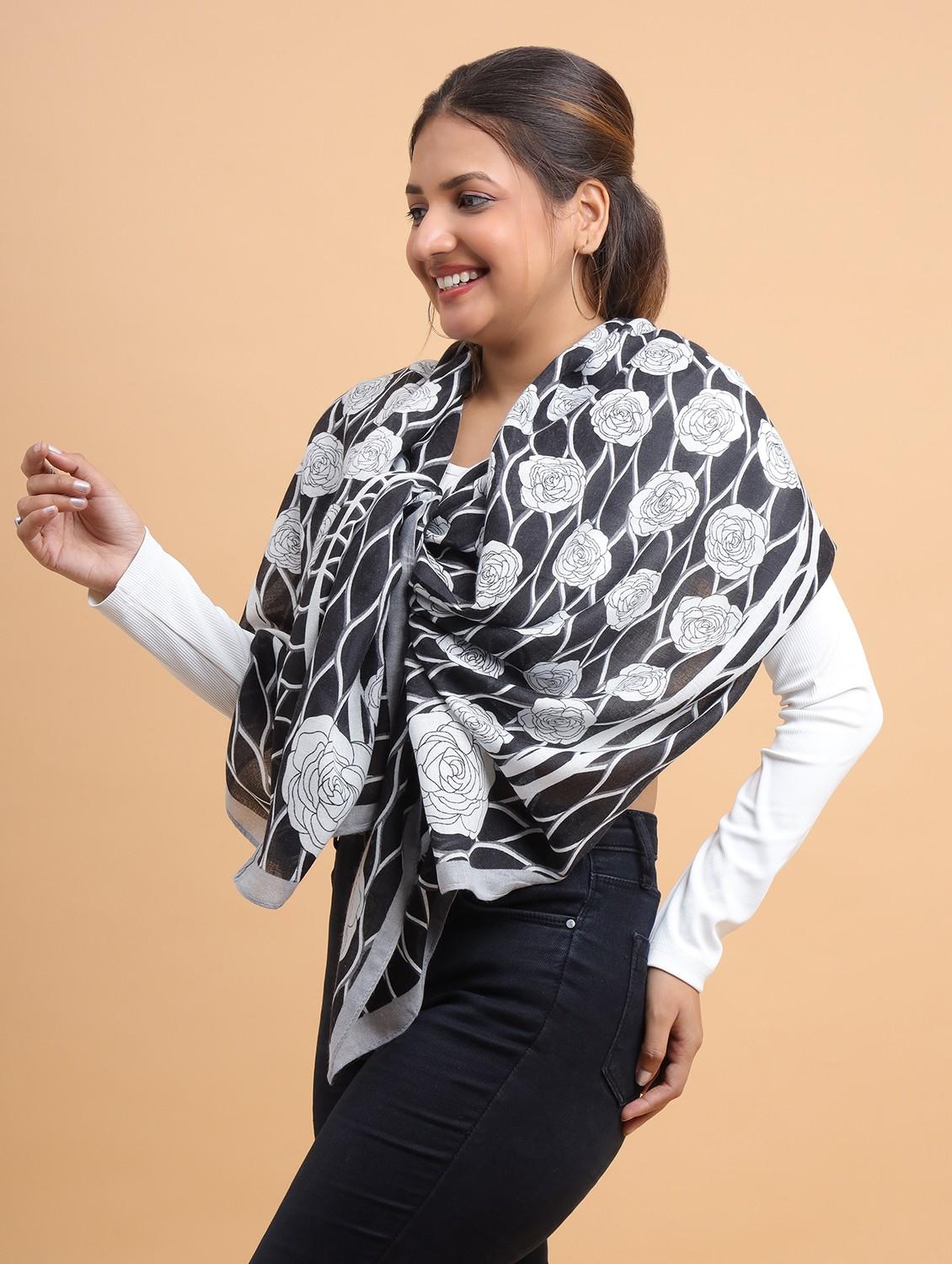 women floral printed viscose scarf - 21986813 - Standard Image - 2