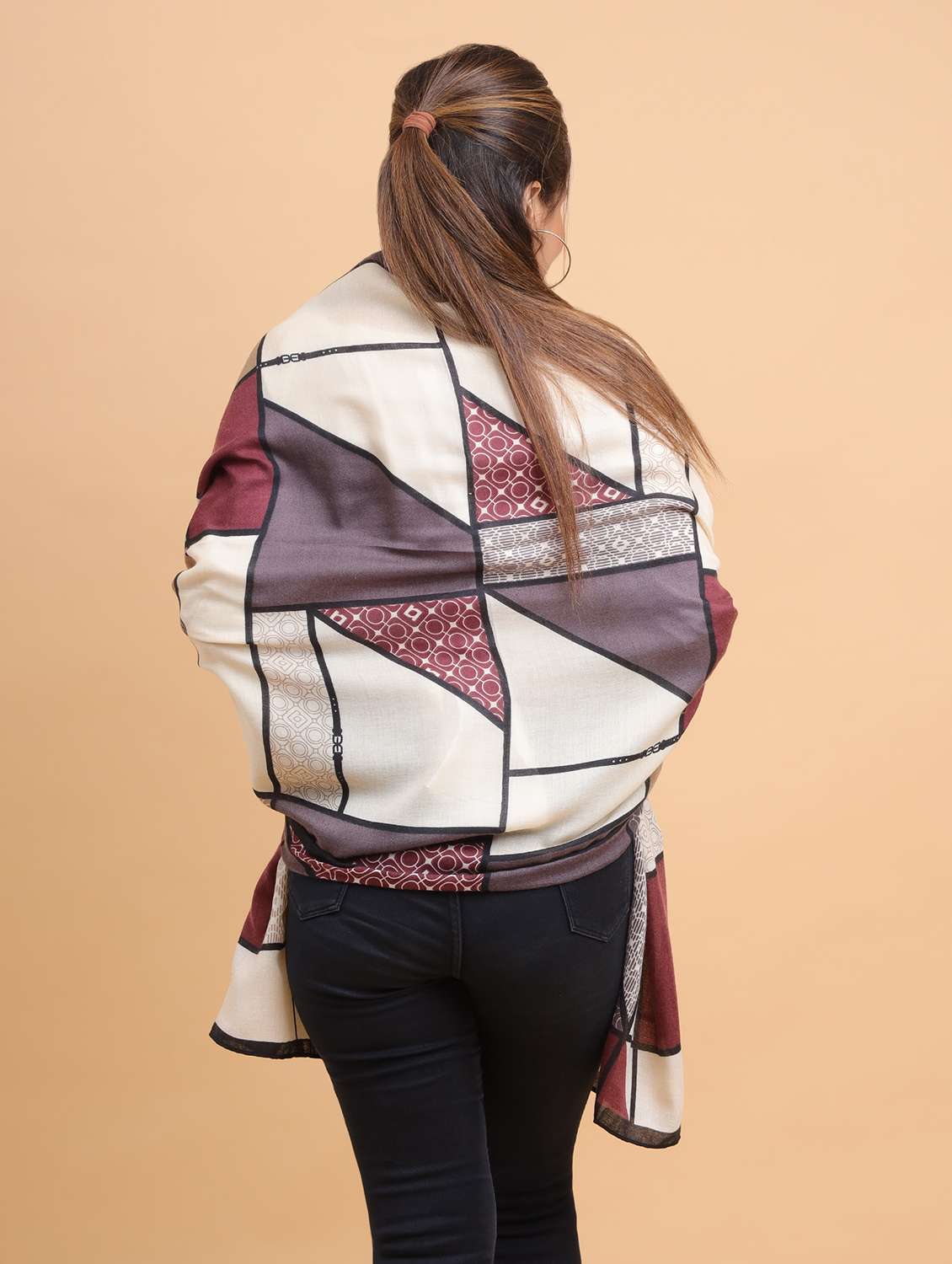 geometric print viscose blend women scarf - 21986827 -  Standard Image - 2