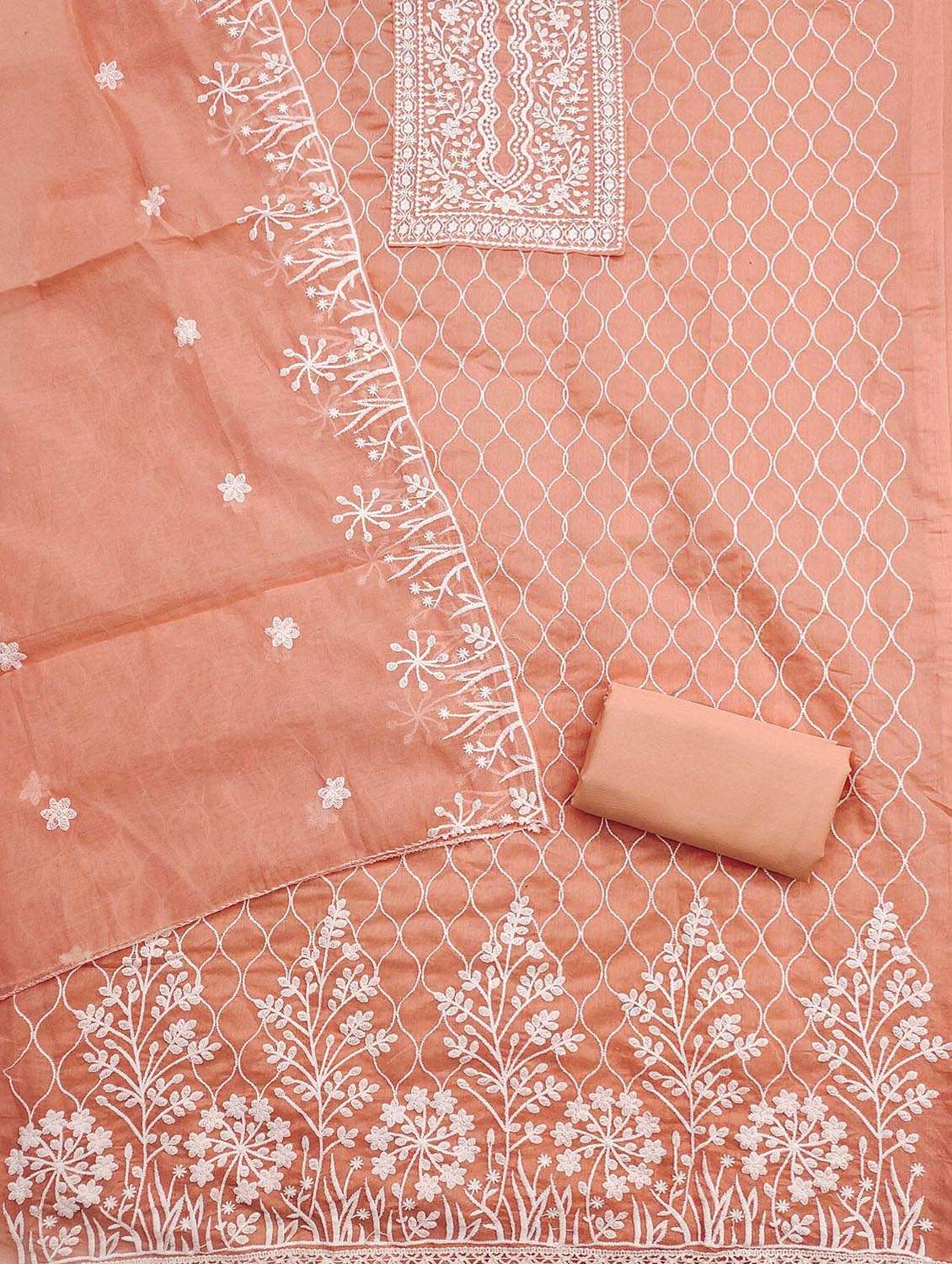 women solid with work embroidered unstitched suit set - 21986828 -  Standard Image - 2