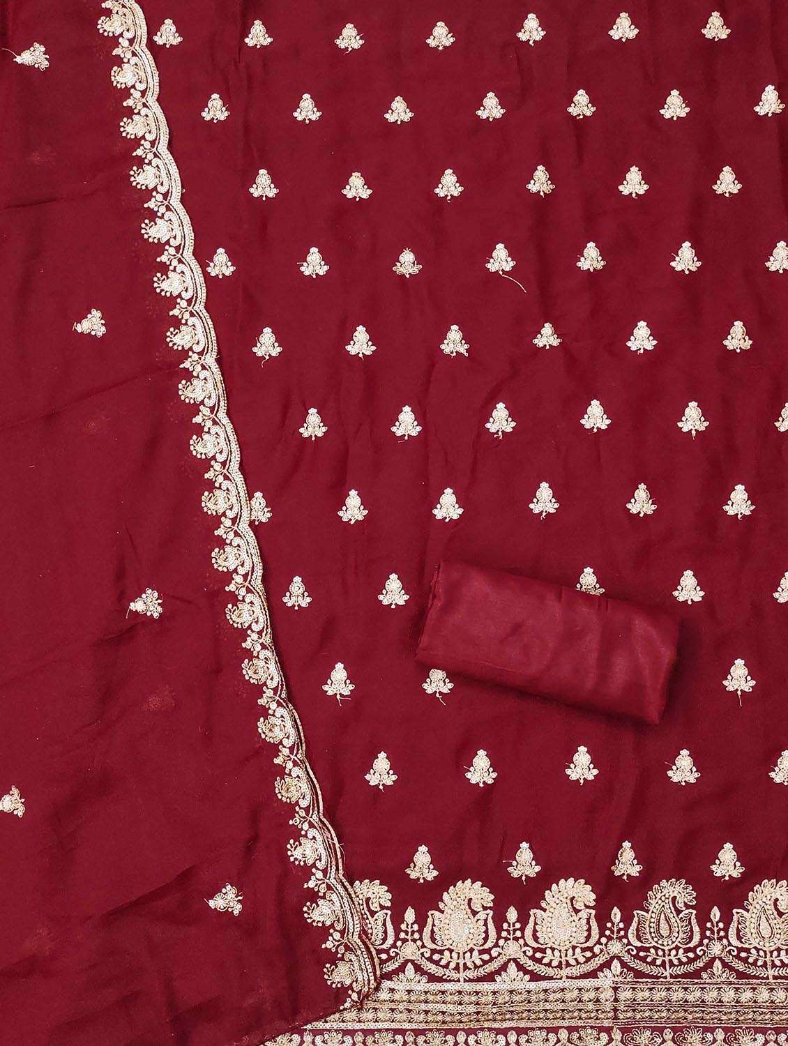 women solid with work embroidered unstitched suit set - 21986835 -  Standard Image - 2