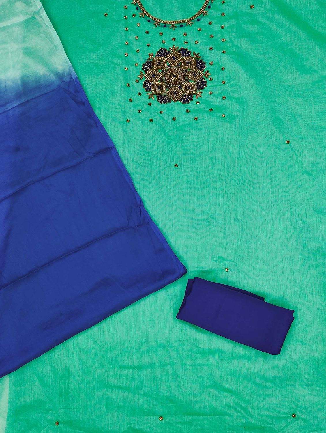 women solid with work embellished unstitched suit set - 21986851 -  Standard Image - 2